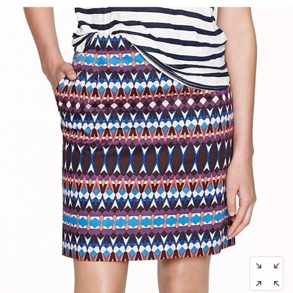 J. Crew Sz 4 Pencil Skirt Salon mini gemstone - Picture 1 of 8
